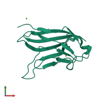 PDB entry 3r0n coloured by chain, front view.