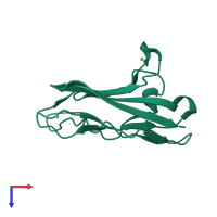 PDB entry 3r0n coloured by chain, top view.
