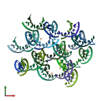 PDB entry 3r1c coloured by chain, front view.
