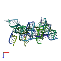 PDB entry 3r1c coloured by chain, top view.