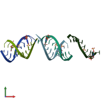 PDB entry 3r1d coloured by chain, front view.