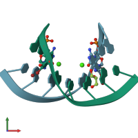 PDB entry 3r1e coloured by chain, front view.