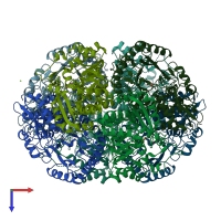 PDB entry 3r25 coloured by chain, top view.