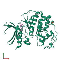 PDB entry 3r28 coloured by chain, front view.