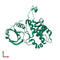 Monomeric assembly 10 of PDB entry 3r2b coloured by chemically distinct molecules, front view.