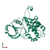 Monomeric assembly 5 of PDB entry 3r2b coloured by chemically distinct molecules, front view.