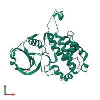 Monomeric assembly 7 of PDB entry 3r2b coloured by chemically distinct molecules, front view.