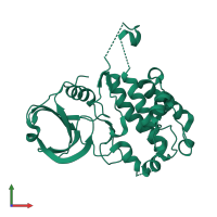 Monomeric assembly 9 of PDB entry 3r2b coloured by chemically distinct molecules, front view.