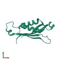 PDB entry 3r2e coloured by chain, front view.