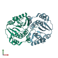 PDB entry 3r3h coloured by chain, front view.