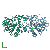 PDB entry 3r3v coloured by chain, front view.