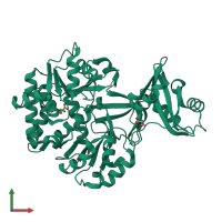 PDB entry 3r44 coloured by chain, front view.