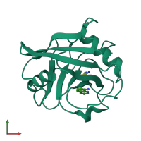 PDB entry 3r49 coloured by chain, front view.