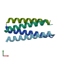 PDB entry 3r4a coloured by chain, front view.