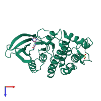 PDB entry 3r7e coloured by chain, top view.
