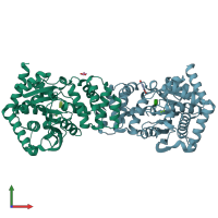 PDB entry 3r88 coloured by chain, front view.