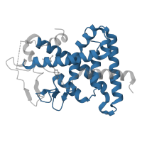 The deposited structure of PDB entry 3r8d contains 1 copy of Pfam domain PF00104 (Ligand-binding domain of nuclear hormone receptor) in Nuclear receptor subfamily 1 group I member 2. Showing 1 copy in chain A.