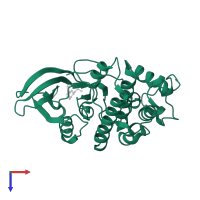 Cyclin-dependent kinase 2 in PDB entry 3r8p, assembly 1, top view.