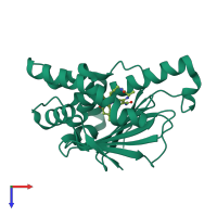 PDB entry 3r91 coloured by chain, top view.