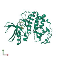 PDB entry 3r9n coloured by chain, front view.