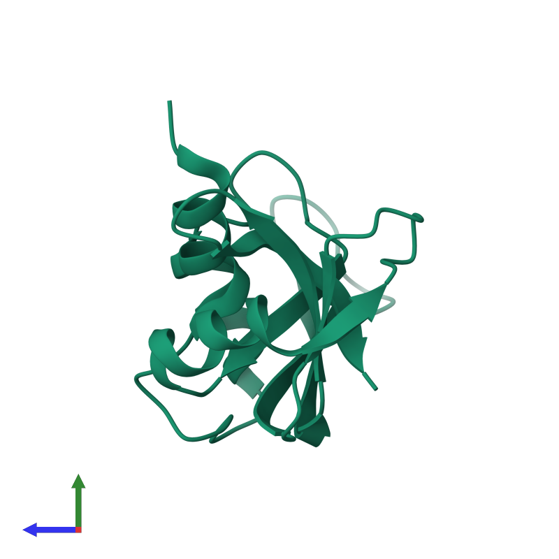 <div class='caption-body'>Monomeric assembly 1 of PDB entry <span class='highlight'>3rat</span> coloured by chemically distinct molecules, side view. This structure contains: <ul class='image_legend_ul'><li class='image_legend_li'>1 copy of <span class='highlight'>Ribonuclease pancreatic</span>.</li></ul></div>