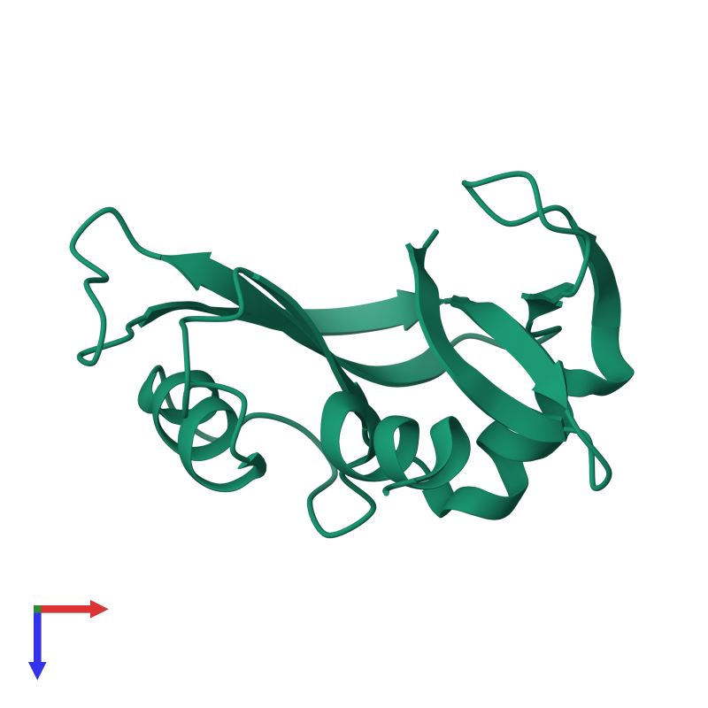 <div class='caption-body'>Monomeric assembly 1 of PDB entry <span class='highlight'>3rat</span> coloured by chemically distinct molecules, top view. This structure contains: <ul class='image_legend_ul'><li class='image_legend_li'>1 copy of <span class='highlight'>Ribonuclease pancreatic</span>.</li></ul></div>