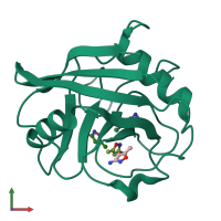 PDB entry 3rci coloured by chain, front view.