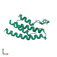 Monomeric assembly 3 of PDB entry 3rcw coloured by chemically distinct molecules, front view.