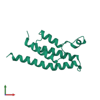 Monomeric assembly 5 of PDB entry 3rcw coloured by chemically distinct molecules, front view.