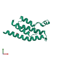 Monomeric assembly 6 of PDB entry 3rcw coloured by chemically distinct molecules, front view.