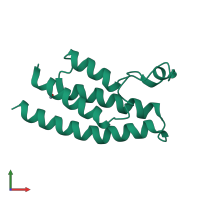 Monomeric assembly 7 of PDB entry 3rcw coloured by chemically distinct molecules, front view.