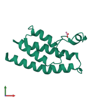 Monomeric assembly 8 of PDB entry 3rcw coloured by chemically distinct molecules, front view.