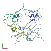 PDB entry 3rd4 coloured by chain, front view.