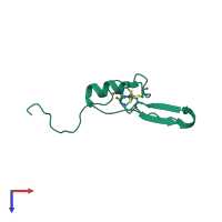 PDB entry 3ree coloured by chain, top view.