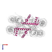 Histone H2B 1.1 in PDB entry 3reh, assembly 1, top view.