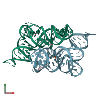 PDB entry 3rg5 coloured by chain, front view.