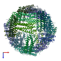 PDB entry 3rgd coloured by chain, top view.