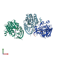 PDB entry 3rie coloured by chain, front view.