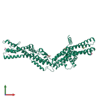 PDB entry 3rip coloured by chain, front view.