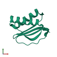 PDB entry 3rjs coloured by chain, front view.