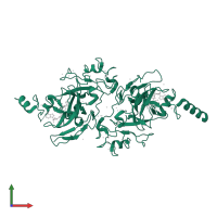 Histone-lysine N-methyltransferase EHMT2 in PDB entry 3rjw, assembly 1, front view.