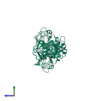Histone-lysine N-methyltransferase EHMT2 in PDB entry 3rjw, assembly 1, side view.
