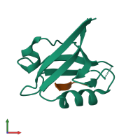 Hetero dimeric assembly 5 of PDB entry 3rl7 coloured by chemically distinct molecules, front view.