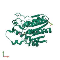 PDB entry 3rli coloured by chain, front view.