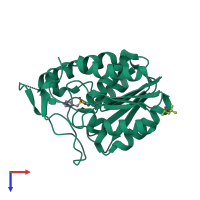 PDB entry 3rli coloured by chain, top view.