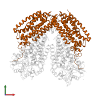 Toluene-4-monooxygenase system, hydroxylase component subunit beta in PDB entry 3rmk, assembly 1, front view.