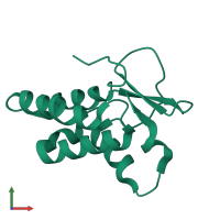 PDB entry 3rnv coloured by chain, front view.