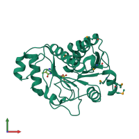 PDB entry 3ro7 coloured by chain, front view.