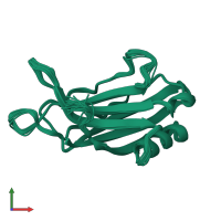 PDB entry 3rpb coloured by chain, ensemble of 20 models, front view.