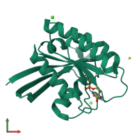 PDB entry 3rry coloured by chain, front view.